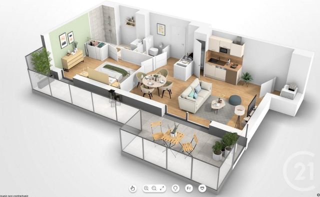 Appartement F2 à vendre - 2 pièces - 50.09 m2 - ARZON - 56 - BRETAGNE - Century 21 Ar'Zon Immobilier